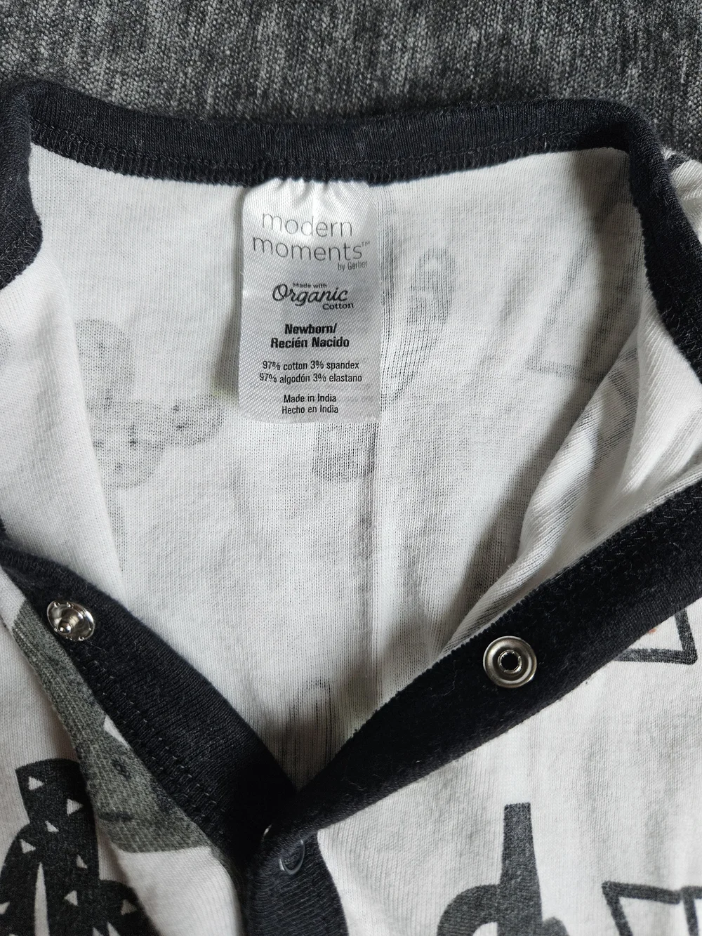 Cactus And Teepee Print One-Piece Bodysuit with Black Trim